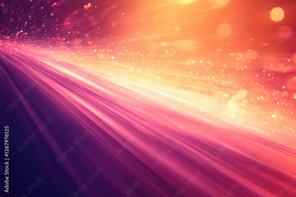 Poster abstract image depicting a radiant, vibrant path streaked with light and sparkle.