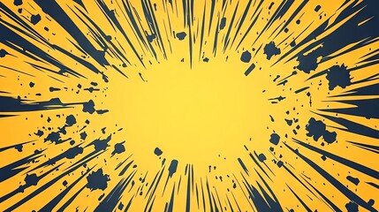 Vibrant Comic-Style Yellow Background with Thunderbolts for High-Impact Dialog or Text