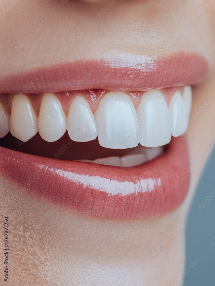 Poster brightening smiles with effective teeth whitening method showing impressive before and after results