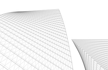 Fototapeta premium Architectural background 3d rendering on white background
