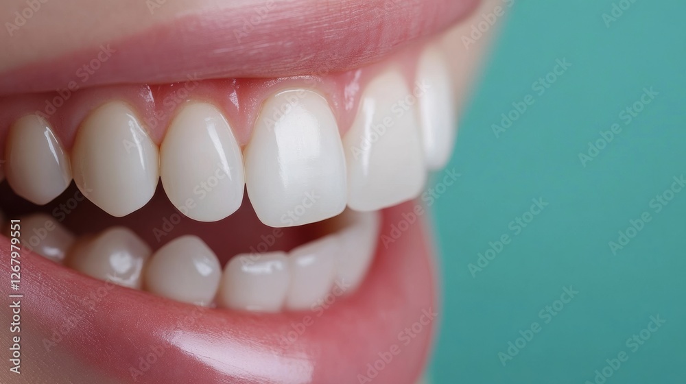 Poster Teeth whitening transformation showcasing brilliant results with visible differences in tooth color and brightness. Generative AI