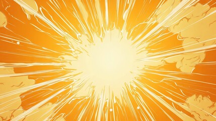 Blank Yellow Comic-Style Background with Thunder Lightning Bolts for Dramatic Dialog or Caption