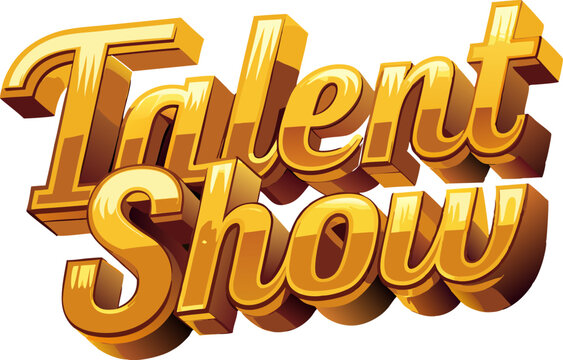 Talent show golden 3d editable vector text effect