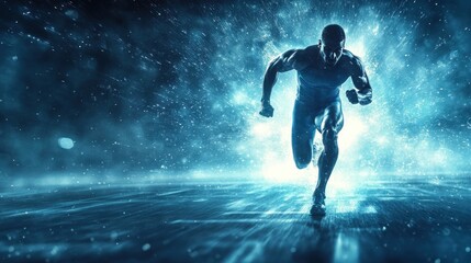 Naklejka premium Unleash Your Inner Athlete: A Runner's Determination