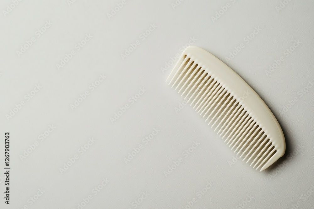 Leinwandbilder simple white hair comb placed on a clean surface showcasing its design and texture in a minimalist s