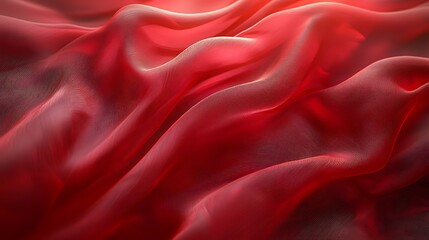 Obraz premium Red silk fabric drapes, studio shot, light background, texture design