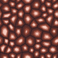 Abstract modern turtle shell seamless pattern. Animals trendy background. Brown tortoise decorative vector illustration for print, fabric, textile. Modern ornament of stylized skin.