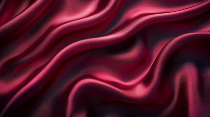 Obraz premium Red silk fabric drapes, studio shot, dark background, textile design