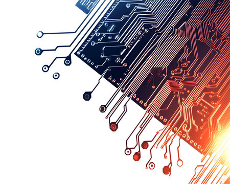 A microchip with intricate circuits, symbolizing computing power and innovation.