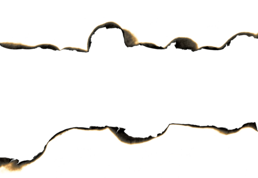 burnt paper isolated on a transparent background, paper burned old grunge abstract background texture	
