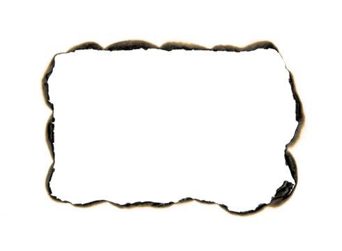 burnt paper isolated on a transparent background, paper burned old grunge abstract background texture, Burnt edge paper on a transparent background