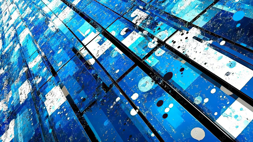 Leinwandbilder innovative technology backgrounds showcasing a dynamic flow of blue abstract patterns and textures