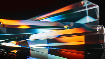 Prismatic Glass Reflection Overlay with Shattered Textures, Cracked Surfaces, and Light Refractions