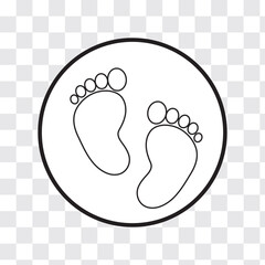 Baby Feet new born. Kids or baby feet and foot steps vector footsteps icon for print. Colorful baby feet Love heart  boy or girl sign. EPS 10