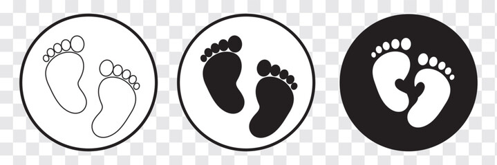 Baby Feet new born. Kids or baby feet and foot steps vector footsteps icon for print. Colorful baby feet Love heart  boy or girl sign. EPS 10