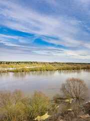 River with a cloudy sky in the background