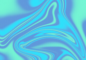 Abstract retro noise wavy gradient background fluid mix of vibrant fresh greens and blues
