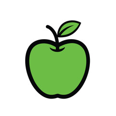 green apple vector illustration on white background