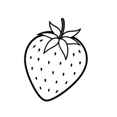 strawberry line art vector on white background 