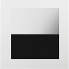 Reflective surface creates an intriguing contrast of light and darkness in a minimalist art display. Generative AI