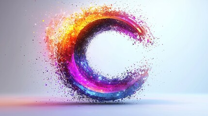 Fototapeta premium Vibrant, colorful abstract design featuring a stylized letter 