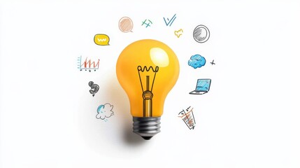 lightbulb Idea with Doodle Concept