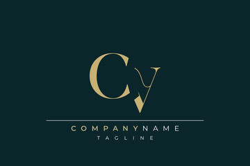 Elegant Monogram with Sophisticated Typography Design Featuring CV with Sophisticated Typography