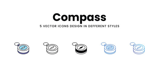Compass vector icons set stock illustration