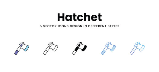 Hatchet vector icons set stock illustration