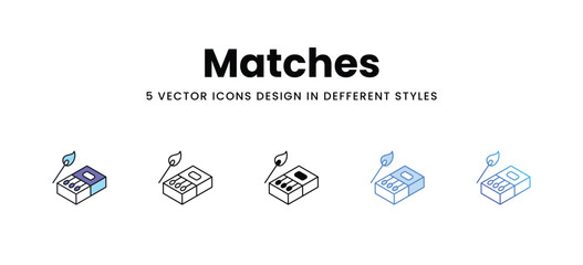Matches vector icons set stock illustration