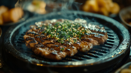 Enjoying grilled delicacies at a traditional Japanese robata grill eatery