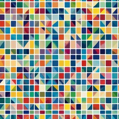 Seamless Pattern - Colorful abstract mosaic tile pattern background.
