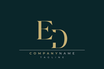 Elegant Monogram with Sophisticated Typography Design Featuring ED with Sophisticated Typography