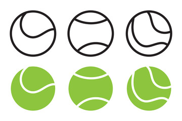 Obraz premium Tennis ball icon set isolated on white background. Tennis ball sport collection. Vector illustration.