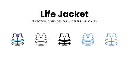 Life Jacket vector icons set stock illustration