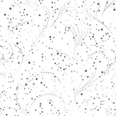 Seamless Pattern - Abstract gray swirls and dots on white background