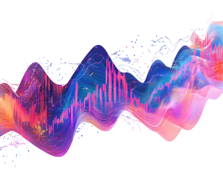 An abstract financial chart with an uptrend line graph and bar chart elements, representing stock market analysis. - Powered by Adobe
