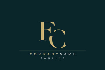 Elegant Monogram with Sophisticated Typography Design Featuring FC with Sophisticated Typography