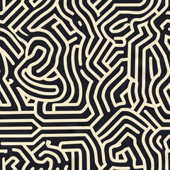 Seamless Pattern - Abstract pattern with intertwining lines and shapes.