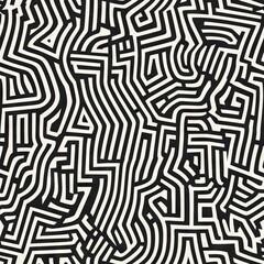 Seamless Pattern - Abstract black and white linear pattern
