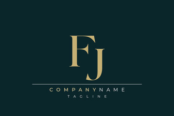 Elegant Monogram with Sophisticated Typography Design Featuring FJ with Sophisticated Typography