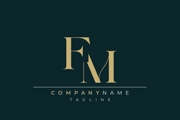 Elegant Monogram with Sophisticated Typography Design Featuring FM with Sophisticated Typography