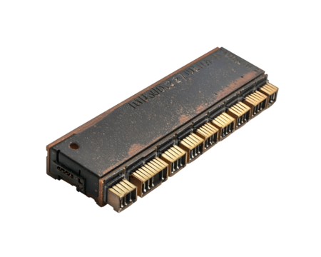 An old computer RAM module, essential for digital memory and processing.