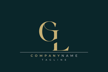 Elegant Monogram with Sophisticated Typography Design Featuring GL with Sophisticated Typography