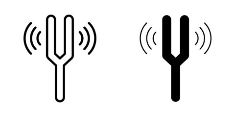 tunning fork Icon set. Symbol isolated white background. vector illustration. color editable.