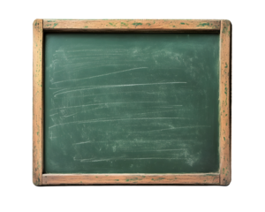Blank horizontal green school chalkboard, perfect for teaching and writing,