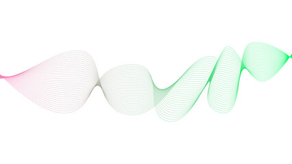 Vector curvy abstract line art wavy flowing dynamic tropical pink white background in concept music or sound, wave, wind, information flow	