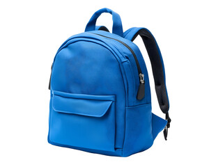 Blue school backpack, simple and functional for students.