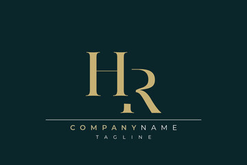 Elegant Monogram with Sophisticated Typography Design Featuring HR with Sophisticated Typography