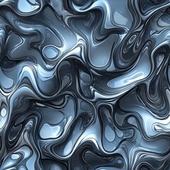 Fototapeta premium Seamless Pattern - Abstract swirling metallic blue texture